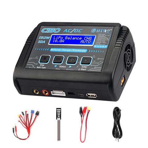 Hot Sale HTRC C150 Lipo Charger Battery Rc AC/DC 150W 10A RC Balance Discharger for LiPo LiHV LiFe Lilon NiCd NiMh Pb Battery ► Photo 1/6