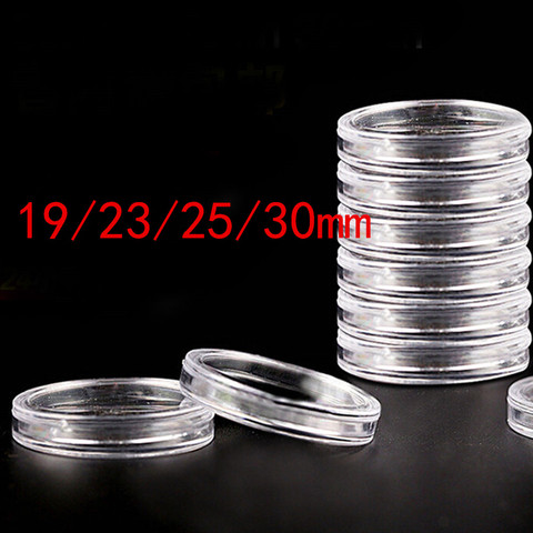 10pcs/pack Diameter 19/23/25/30mm Round Transparent Coin Capsules Crafts Containers Storage/Collection Boxes Holder ► Photo 1/5