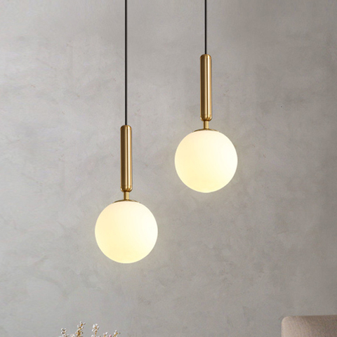 Modern Pendant Lamp Luxurious Gold Glass Ball Lampshade Hanging Lights Fixtures For Dining Room Bedroom Decoration Lighting ► Photo 1/6