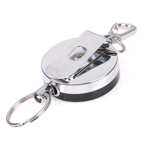 1PCS Steel Wire Wire Elastic Keychain Sports Diversible Key Ring Anti Loss Key Bond Security Buckle ID Card Holder Clips ► Photo 1/6