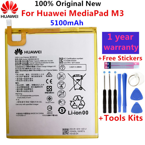 Price History Review On Hua Wei 100 Orginal Hb29c0ecw 5100mah Tablet Battery For Huawei Mediapad M3 8 4 Btv W09 Btv Dl09 Sht Al09 Sht W09 Tools Aliexpress Seller Warehouse World Store Alitools Io