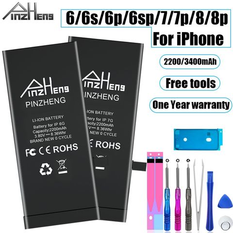 PINZHENG 2200/3400mAh Battery For iPhone 6 6S 7 8 Plus Replacement Bateria For iPhone 7G 8G 6G 6S Plus Mobile Phone Batteries ► Photo 1/6