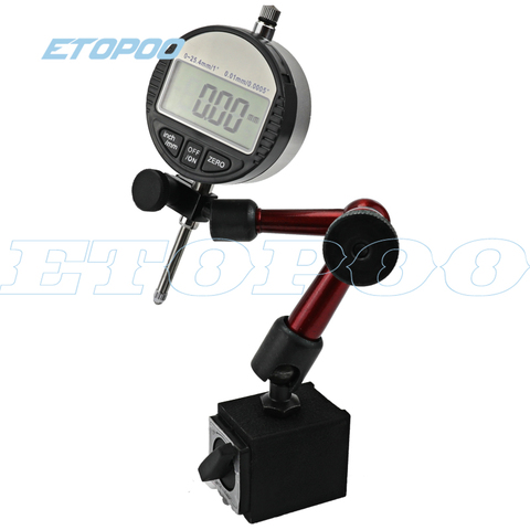 Digital Dial Indicator 0-12.7Mm/0.5'' 0-25.4Mm 0.01Mm with Mini Magnetic Base Holder Gauge Caliper Measuring Tools ► Photo 1/6