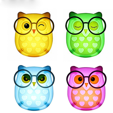 Cartoon Cute Owl Led Night Light Auto Light Sensor Control Nightlight Wall Lamp for Kids Baby Nursing Bedroom Decoration Light ► Photo 1/6