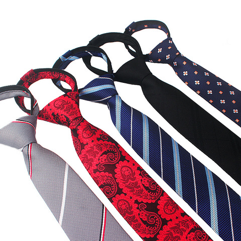 New 6cm&8cm Mans Tie Paisley Slim Skinny Ties Jacquard Zipper Necktie Easy to pull designer tie wedding party gifts for men ► Photo 1/6