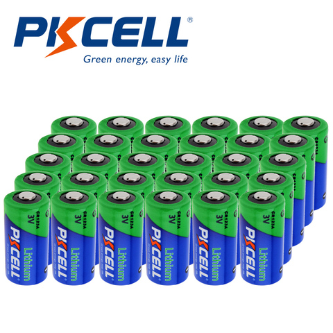 30Pcs Pkcell CR123A 3V Lithium Li- MnO2 Battery Equal CR123 123A CR17345 KL23a VL123A DL123A 5018LC EL123AP For camera ► Photo 1/6