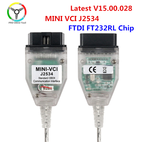 Latest V15.00.028 MINI VCI J2534 FT232RL Interface for Toyota TIS Techstream 15.00.028 mini vci Diagnostic Cable Free Shipping ► Photo 1/6