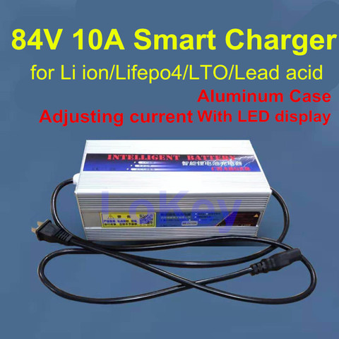 84V 10A 23S 96.6V li-ion 28S 102.2V lifepo4 high voltage adjustable Charger With LCD Display for lithium LTO lead acid batterys ► Photo 1/5