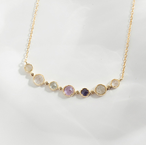 925 Sterling Silver Gold Plated Color Topaz Amethyst Labradorite Choker Necklace Luxury Japan Gemstone Necklaces  Fine Jewelry ► Photo 1/4