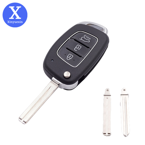 XINYUEXIN Car Remote Key Shell for HYUNDAI Tucson Santa Fe 3Buttons Flip Folding Key Keyless Enter for 15-19year Hyundai Key ► Photo 1/6