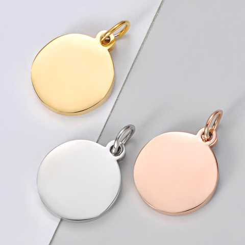 30pcs/Lot Mirror Polished Real Stainless Steel Charms Round Pendants 3 Colors for DIY Jewelry Making Accessories ► Photo 1/5