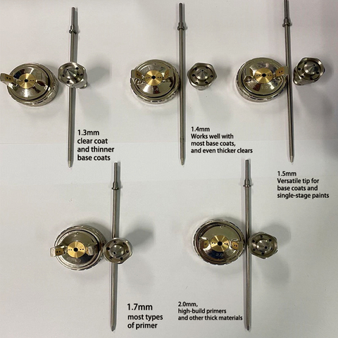 Rongpeng Needle Nozzle Air Cap Set For HVLP LVLP HP Spray Gun With Optional Nozzle 0.8 1.0 1.3 1.4 1.5 1.7 1.8 2.0 2.2 2.5 3.0mm ► Photo 1/6