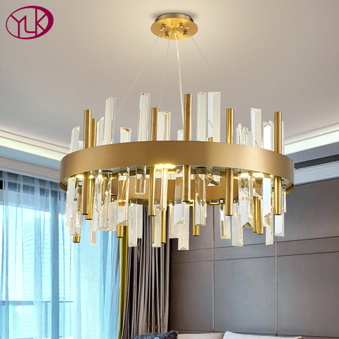 New modern crystal chandelier for living room round led cristal light lustre bedroom decor gold/black hanging lighting fixtures ► Photo 1/6