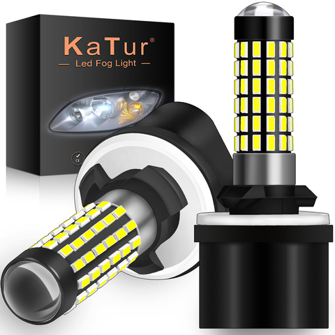 Katur 2pcs H27W/1 880 Led Bulbs Fog Lights for Cars Led Fog Driving Lamp 78SMD 3014 Car Light Sourse 6000K White H27W1 H27 Led ► Photo 1/6