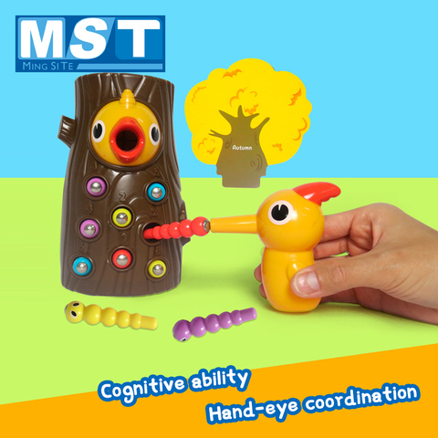 Magnetic Woodpecker Catching Worms Game Bird Eating Bugs With Stump Early Learning Educational Toys Magnet Fishing For Kids Gift ► Photo 1/6