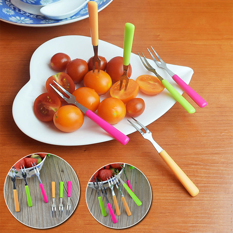 6 Pcs Fruit Fork Luxury Stainless Steel Gold Cake Dessert Forks Lovely Mini Fork Used For Cake In Party Snail Fork Restaurant ► Photo 1/6