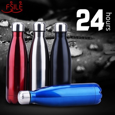 FSILE350/500/750/1000ml Double-wall Creative BPA free Water Bottle Stainless Steel Beer Tea Coffee Portable Sport Vacuum thermos ► Photo 1/6