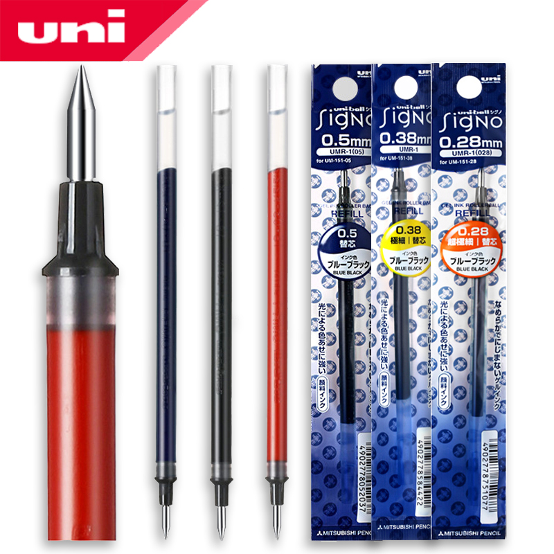 12 x Uni-Ball Signo UMR-10 1.0mm Broad Roller Ball Pen Refills for UM-153 Blue 