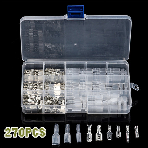120/150/180/270Pcs 2.8/4.8/6.3mm Crimp Terminals Insulated Male Female Wire Connector Electrical Wire Spade Connectors Kit ► Photo 1/6