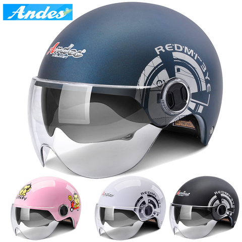 ANDES Electric Motorcycle Helmet Dual & Single Lens Visors Moto Helmet Bicycle Men Women Summer Scooter Moto Casco ► Photo 1/6
