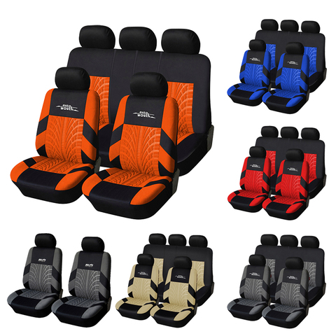 AUTOYOUTH Car Seat Covers Full Set Car Seat Protector Auto Seat Covers Polyester Fabric Universal Fits Most Cars Covers Orange ► Photo 1/6
