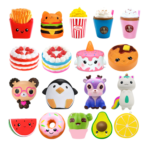 Jumbo Kawaii Popcorn Fries Panda Squishy Cake Deer Milk Squeeze Toys Slow Rising Cream Scented Antistress Child Kid Baby Toys ► Photo 1/6