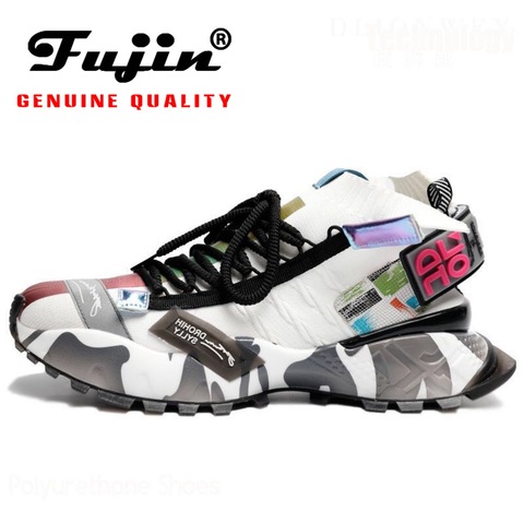Fujin Genuines Quality Men Women Sneakers Platform Breathable Comfortable Women Shoes Chunky Ins Style Knitting Sock Shoes ► Photo 1/6
