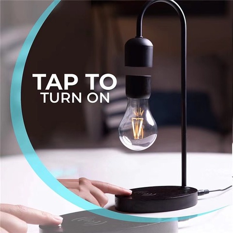 Floating Lamp Black Levitating Light Bulb Led Magnetic Floating Desk Lamp Novelty Gifts Wireless Charging Table Led Home Decor ► Photo 1/6