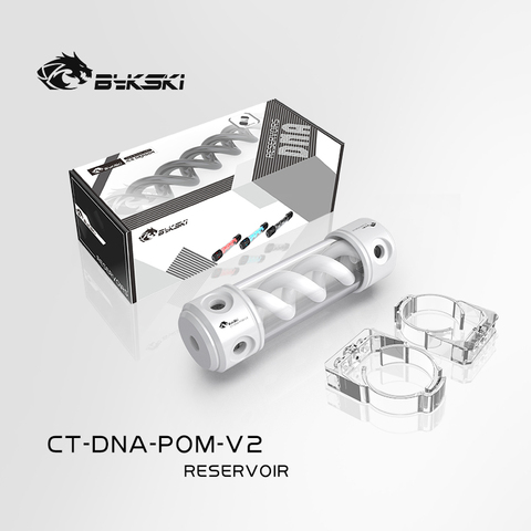 BYKSKI Reservoir Length 190/260MM X 50MM POM Acrylic Double Helix T-Virus Cylindrical Water-Cooled Coolant Tank /White DNA Color ► Photo 1/3