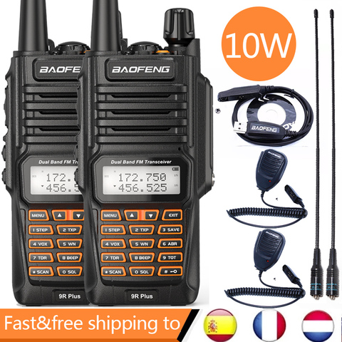 2PCS Walkie Talkies Waterproof Baofeng UV-9R PLUS 10W Portable CB Ham Radio Transceiver VHF UHF  2 Way Radio uv9r plus Hunt 10KM ► Photo 1/6