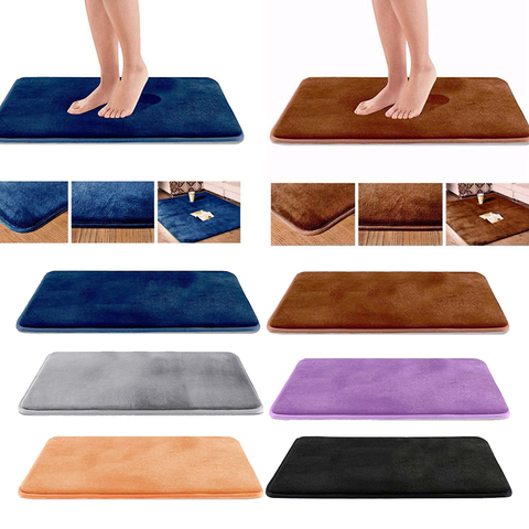 1pcs Soft Memory Foam Bath Mat Non Slip Absorbent Velvet Bathroom Rug Carpet Home Kitchen Hotel Carpet Multi-color ► Photo 1/6