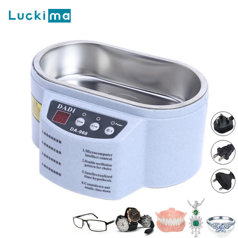 Double Powers Ultrasonic Jewelry Cleaner Bath for Watches Contact Lens Glasses Denture Teeth Electric Makeup Brush Cleaner ► Photo 1/6
