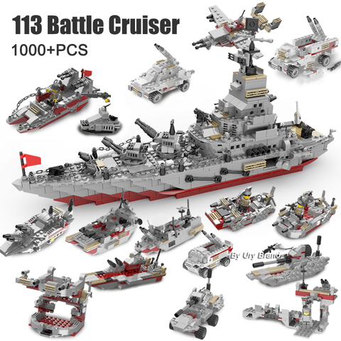 25in1 WW2 Military Series Army Battle Cruiser Modern Warship Fighter Tank Mini Figures Building Blocks Toys Boys Creator Gifts ► Photo 1/6