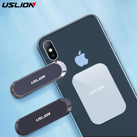 USLION mini Strip Magnetic Car Phone Paste Holder Stand For iPhone Samsung Xiaomi Wall Zinc Alloy Magnet GPS Car Mount Dashboard ► Photo 1/6