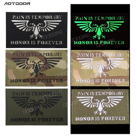 PAIN IS TEMRORARY Patches Badges Emblem IR Infrared Reflective noctilucen military 8cm Hook and Loop Tactical ► Photo 1/2