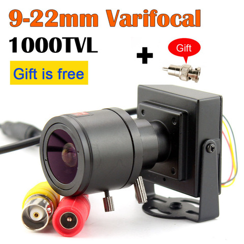 9-22mm lens Varifocal Mini Camera 1000tvl Adjustable Lens+RCA Adapter For Security Surveillance CCTV Camera Car Overtaking ► Photo 1/5