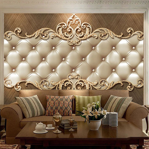3D Wallpaper European Style Retro Soft Roll Flowers Photo Wall Murals Living Room TV Bedroom Background Wall Decor Wall Painting ► Photo 1/6