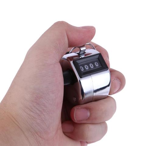 4 Digit Number Counters Hand Finger Mechanical Manual Counting Tally Clicker Timer Outdoor Sport Golf Soccer Counter Key Ring ► Photo 1/6