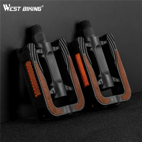 WEST BIKING Mountain Bike Bicycle Pedals MTB Road Cycling Ultralight Wide Flat With Anti-slip Pad Bike Part Quality Pedals ► Photo 1/6