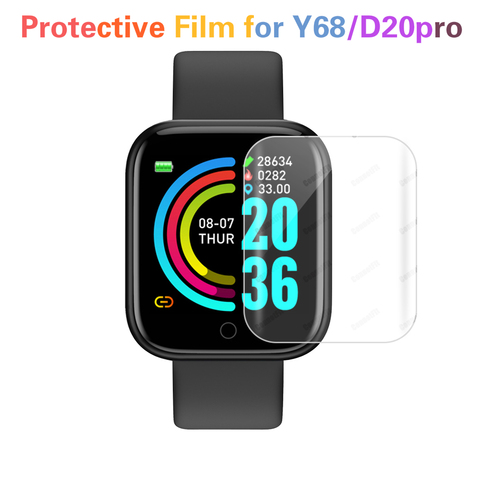 1/2pcs Hydrogel Protective Film for D20 Smart Watches Protection Film Cover Screen Protector for Y68 Smart Bracelet Accessories ► Photo 1/6