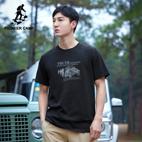 Pioneer Camp 2022New Summer T-shirt Men Oversize 100% Cotton Fashion Printed Men t-shirt ADT020FI6102 ► Photo 1/6