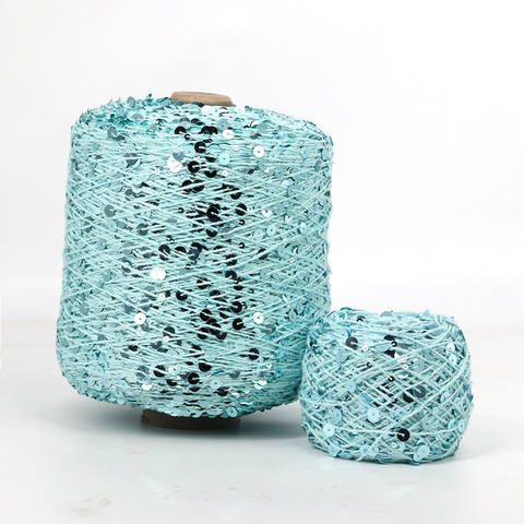 COOMAMUU Пряжа 50G/skeins Cotton Sequins Yarn 6mm+3mm Sequins Hand Knitting Yarn Thread Luxury Glitter Soft Rope DIY Material ► Photo 1/6