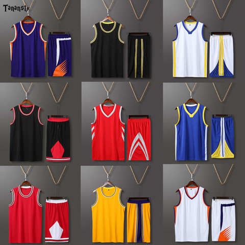 Custom Basketball-Uniforms-Sets throwback Men College Basketball Jerseys suits shorts Professional Basketball jersey 2022 ► Photo 1/6