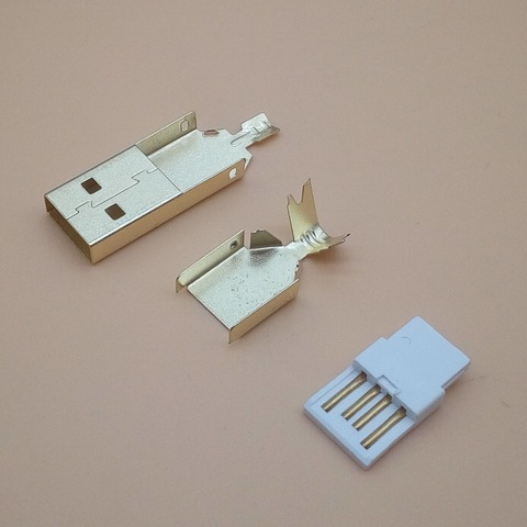 50set Gold plated USB 3 in 1 DIY male plug socket A type DIY Soldering wire 2.0 usb connector ► Photo 1/2