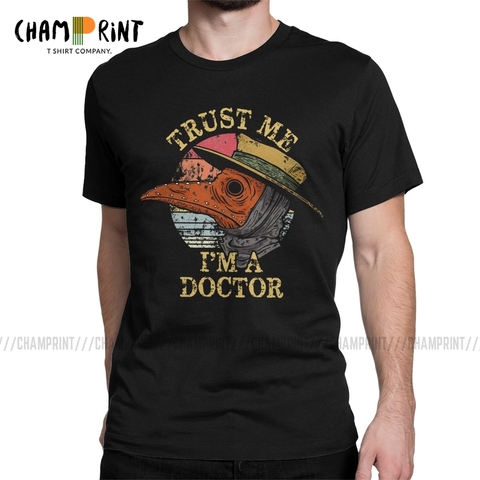 Plague Doctor Trust Me I'm A Doctor Men's T Shirt Horror Halloween Black Death Bird Mask Streetwear Novelty Tees O Neck T-Shirt ► Photo 1/6