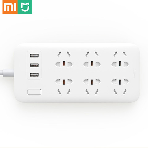 Original Xiaomi Mijia Power Strip Basic Version 6 Sockets With 3 5V 2.1A Fast Charging USB Ports White Mi Socket Solid Color ► Photo 1/6