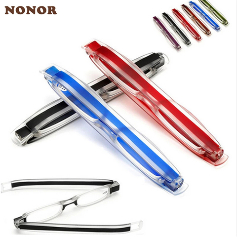 NONOR 360 Degree Rotation Folding Reading Glasses Portable Eyeglasses Mini Reading Glasses Presbyopia Hyperopia Glasses for Men ► Photo 1/6