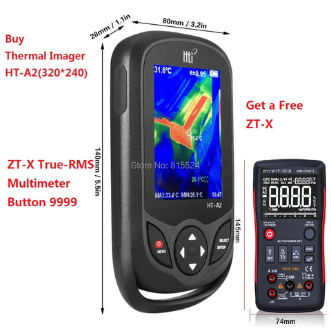 HT-A2 TFT Display Screen Thermal Infrared Imager Camera Detector Temperature Meter Measuring Tools 100-240V 640*480 HT-A1 ► Photo 1/6