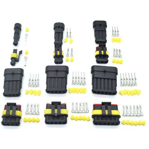 1sets Kit 2 pin 1/2/3/4/5/6 pins Way AMP Super seal Waterproof Electrical Wire Connector Plug for car waterproof connector ► Photo 1/6