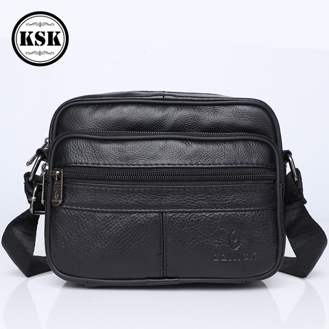 Men's Genuine Leather Bag Small Shoulder Bag Men Messenger Bags 2022 New Fashion Male Crossbody Flap Luxury Sling Bags KSK ► Photo 1/6